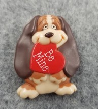 1986 Hallmark Valentines Hound Dog Puppy Red Heart Be Mine Brooch Pin VTG - £7.63 GBP