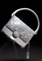 Disney X Aldo Top Handle Bag~Silver Embellished~Mickey Head~Nwt~Usps Ship - £47.92 GBP