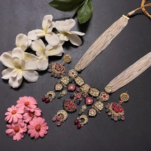 VeroniQ Trends-South Indian Thappa Kundan Style Handmade Long Necklace in Quartz - £244.92 GBP