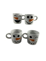 Bay Island Set of 4 Snowman Miniature 4 oz Mugs Faces Hot Chocolate Coff... - £15.03 GBP