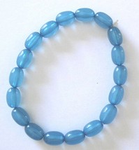 Girls Blue Plastic Beads Handmade Stretch Bracelet 7 1/2in - $2.19