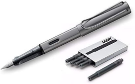 Al-Star Fountain Pen (26F) Graphite + 5 Black Ink Cartridges - £75.58 GBP