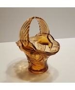 Vintage glass candy dish basket shaped bowl vase - $30.08 CAD
