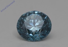 Round Cut Loose Diamond (0.51 Ct,Sky Blue(Irradiated) Color,SI2-SI3 Clarity) - £509.25 GBP