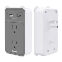 Outlet Extender With Multi Plugs, Multi Usb Plug Outlet Splitter W. Phone Cradle - £19.73 GBP