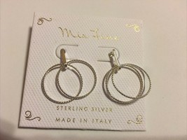 Mia Fiore Made in Italy Sterling Silver DOUBLE Hoop Earrings NEW - £51.46 GBP