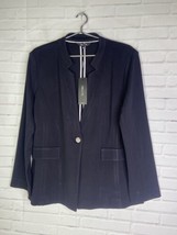 Misook Heritage Fit Black One Button Stretch Jacket Blazer Womens Size Large - £155.75 GBP