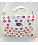 NWOT MIA WHITE LEATHER SHOULDER/ TOTE BAG WITH COCA COLA BOTTLE CAPS - $109.99