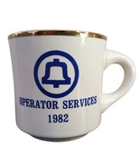 Bell Telephone Operator Services 1982 Coffee Mug White Blue Gold VTG - £15.41 GBP
