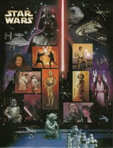 VINTAGE 2007 USPS Star Wars US Stamp Sheet of 15 Darth Vader Yoda C3PO - £15.81 GBP