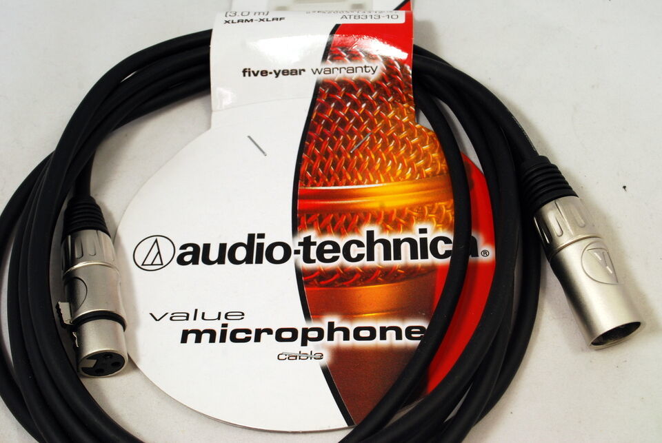 Audio Technica 10 feet (3 meter) XLRM-XLRF Microphone XLR 3-pin cable PV... - $14.89