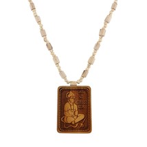 Shri Bageshwar Dham Hanuman ji Wooden Loket with tulsi Mala brown beads Pack Of3 - £46.97 GBP