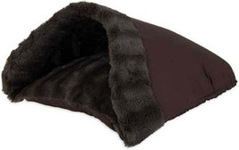 Aspen Pet Kitty Cave Cat Bed in Chocolate Brown with Ribbed Plush Fabric - £28.57 GBP