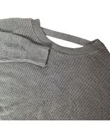 Express Womens Gray Chunky Rib Cable Knit Sweater XL V-Neck Open Back De... - $35.20 CAD