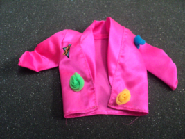 Barbie Genuine Jacket Hot Pink with Blue, Green and Yellow Tulle Flower Accents - £7.79 GBP