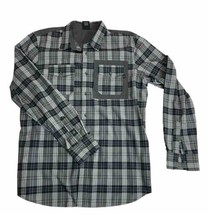 Oakley Shirt Mens Large Gray Long Sleeve Button Down Collared Plaid Cott... - £6.75 GBP