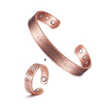 Vinterly Magnetic Jewelry Sets for Women Men Health Bracelet Ring Jewelry Sets V - £17.87 GBP