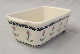 BOLESLAWCA Ceramika Pottery Small Floral Flowers Loaf Bread Pan - £9.54 GBP