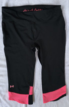 Under Armour Legging Womens Large Pink &amp; Black Breast Cancer Cropped Leggings - £15.92 GBP
