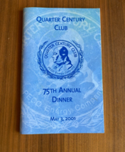 Quarter Century Club PECO Energy Company 75th Annual Dinner Booklet May 3 2001 - £7.84 GBP