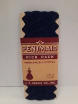 NIP Penimaid Vintage Mercerized Size 29 Navy Blue Rick Rack Sewing Trim ... - £5.45 GBP