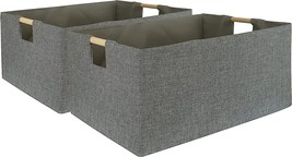 Storage Boxes For Home Office Car Dormroom 2-Pack Gray Foldable Box With Handles - £33.87 GBP
