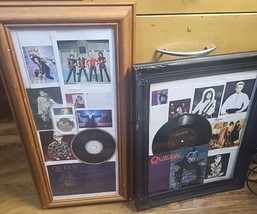 Queen Band Lp 2 x in frame coin collectables - $83.38