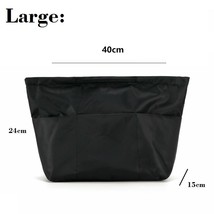 Black Organizer Bag with Handle Organizer Insert Inside Purse Makeup Bag Organiz - £43.84 GBP