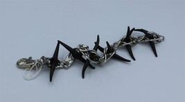 Black Thorn Chain Bracelet - Alchemy Gothic English Pewter Vintage 2002 - £56.87 GBP