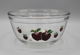 Anchor Hocking Plaid Apples Pattern 1057 1.5 Qt Clear Mixing Bowl 7&quot; Nesting - £14.23 GBP