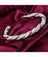 Pulsera trenzada de plata para hombre y mujer, joyería de plata de ley 925 - £18.29 GBP