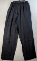 Alfred Dunner Pant Women Size 12 Black Rayon Slash Pocket Dark Wash Straight Leg - £13.98 GBP