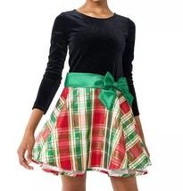 Girls Christmas Dress Bonnie Jean Black Red Green Long Sleeve Velvet Par... - $40.59