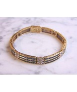 Womens Vintage Estate 14K Gold Diamond Sapphire Bracelet w/ Pendant 17.8... - £1,384.88 GBP