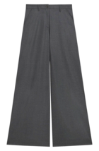 NWT THEORY Super Wide Trouser in Charcoal Melange Flannel Wool Pants 4 - £86.44 GBP