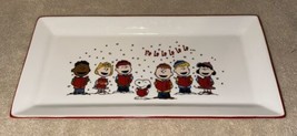 Peanuts Snoopy Gang Chorus Fa La  La  Christmas Appetizer Serving Platte... - £24.59 GBP