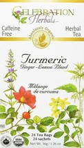 Celebration Herbals Organic Turmeric Ginger Lemon Blend 24 Tea Bags - £9.79 GBP