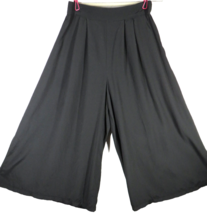 Modcloth Black Wide Leg Flowy Boho Cropped Culottes Pants Size Small - $39.99