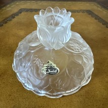 Vintage Fenton 8473 Crystal Velvet Water Lily Pattern Candle Holder - $19.79