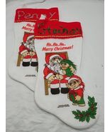 (2) Penny And Steinar 1992 Ho Ho Ho Merry Christmas Troll Stockings 15&quot; - $16.55 CAD