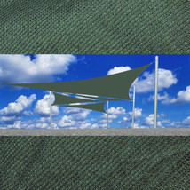 New Forest Green Mesh Sun Shade Sail Uv Blocking Canopy Cover 16.5 Ft Triangle - £31.44 GBP