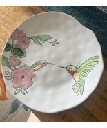 ELI &amp; ANA RARE HUMMINGBIRD CERAMIC DINNER PLATE SET OF 4 EMBOSSED DESIGN - €51,52 EUR