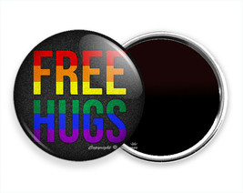 Free Hugs Rainbow Colors Happy Fun Kind Outgoing Fridge Refrigerator Note Magnet - £11.00 GBP+