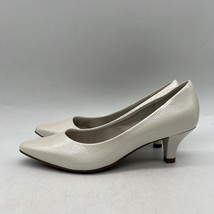 Coach And Four Womens White Almond Toe Slip On Stiletto Pump Heels Size 7 - £27.36 GBP