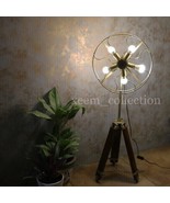 Antique Tripod Fan 5 Light Floor Lamp with Marden Looks Adjustable Woode... - £165.97 GBP