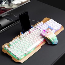 Rainbow Led Gaming Keyboard And Mouse Set Multi-Colored Backlight Mouse - £34.08 GBP