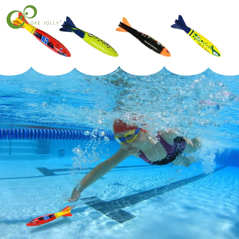 4Pcs Summer Shark Rocket Throwing Toy Funny Swimming Pool Diving Game To... - £10.66 GBP