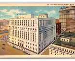 Post Office Building Detroit Michigan MI UNP Linen Postcard E19 - $1.93