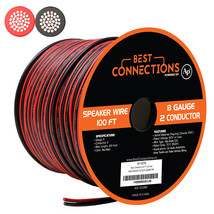 8 Gauge 100 Feet Red Black Speaker Wire Zip Cable Car Stereo Home Audio - £94.02 GBP