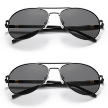 2Pairs Mens Polarized Sunglasses Large Metal Frame Aviator Sport Sunglas... - £31.16 GBP